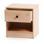 Mesa de Cabeceira Carvalho Natural com Gaveta