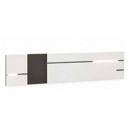 Cabeceira de Cama Branca e Cinza com Iluminação LED