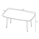 : Mesa de Jantar Retangular com Cantos Arredondados – 140 × 90 cm