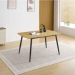 : Mesa de Jantar Retangular com Cantos Arredondados – 140 × 90 cm