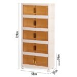 Armário Modular Dobrável Bege com 5 Compartimentos e Rodas