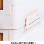 Armário Modular Dobrável Bege com 5 Compartimentos e Rodas