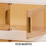 Armário Modular Dobrável Bege com 5 Compartimentos e Rodas