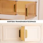 Armário Modular Dobrável Bege com 5 Compartimentos e Rodas