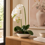 Orquídea Artificial com Vaso Decorativo - Image 2