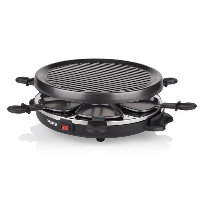 Raclette PRINCESS 162725 Grill Party 800W para 6 Pessoas com Grelhador Antiaderente