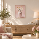 Quadro Decorativo Jarra com Flores 60x80 cm – Tons Rosa