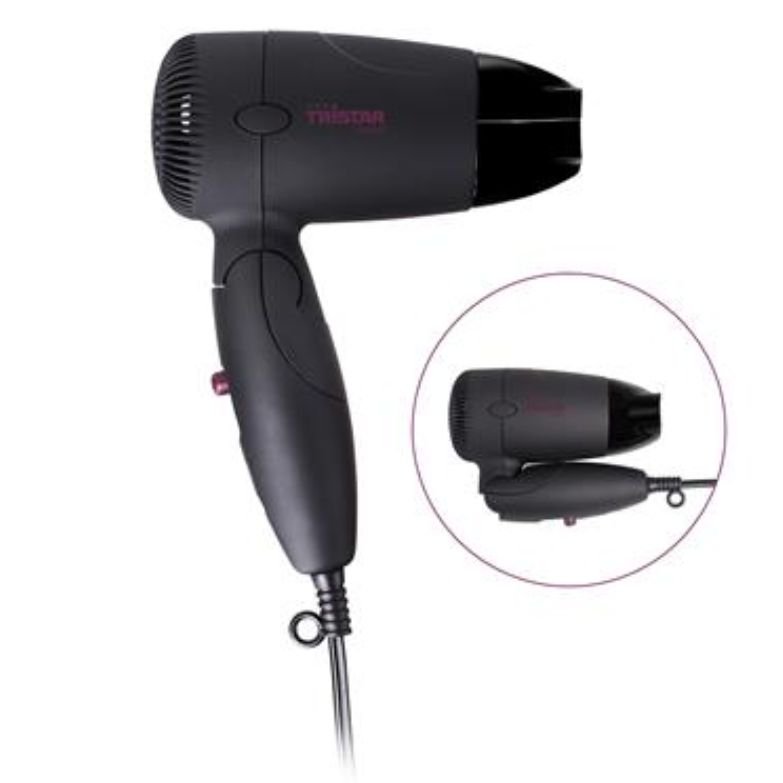 Secador de Cabelo TRISTAR HD-2359 1200W de Viagem com Pega Dobrável e 2 Velocidades